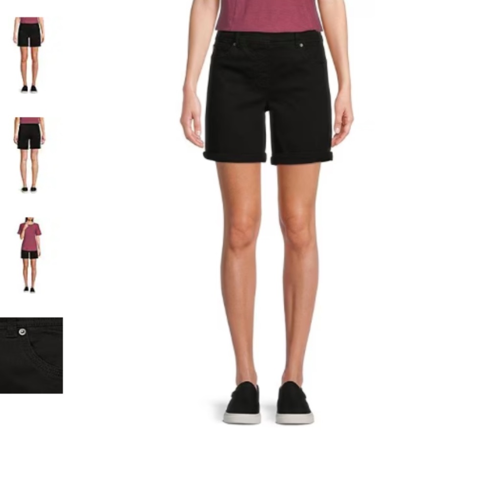 NWT -Black - WESTBOUND - Mid Rise Tummy Control Pull-On Shorts